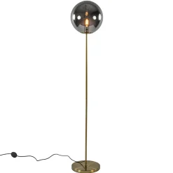 Straluma Light and Living vloerlamp Medina goud met smoke glas> Vloerlampen|Light and Living