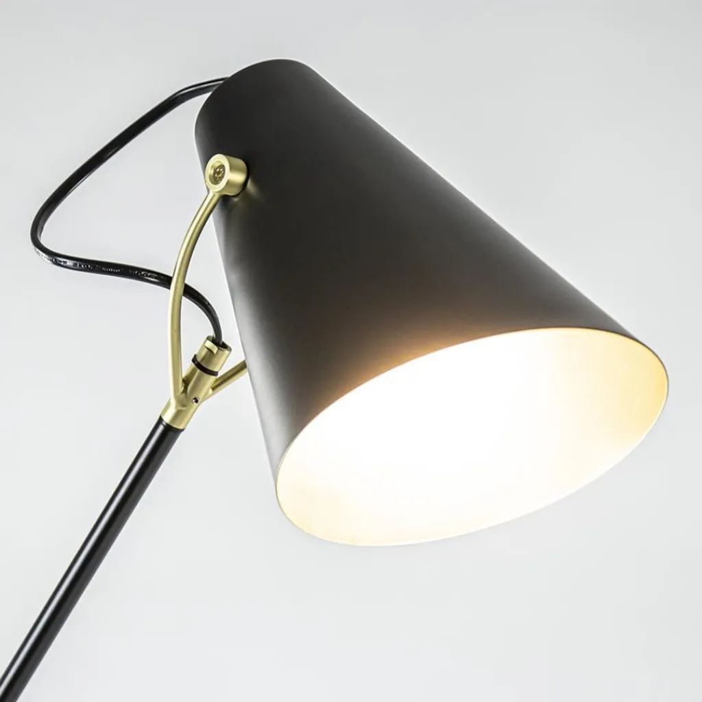 Straluma Light and Living vloerlamp Barre zwart met goud verstelbaar> Vloerlampen|Leeslampen