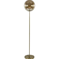 Straluma Light and Living vloerlamp Medina goud met amber glas> Vloerlampen|Light and Living
