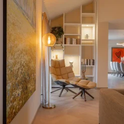 Straluma Light and Living vloerlamp Medina goud met amber glas></noscript> Vloerlampen|Light and Living