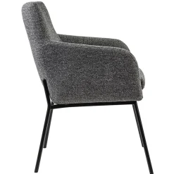 Straluma Luxe armstoel gemeleerde stof met zwarte poot></noscript> Eetkamerstoelen