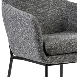 Straluma Luxe armstoel gemeleerde stof met zwarte poot></noscript> Eetkamerstoelen