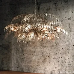 Straluma Luxe eettafelhanglamp palm oud zilver></noscript> Eettafellampen|Keukenverlichting
