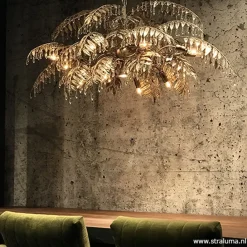 Straluma Luxe eettafelhanglamp palm oud zilver></noscript> Eettafellampen|Keukenverlichting