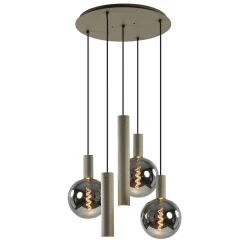Straluma Luxe hanglamp 5-lichts rond quartz> Hanglampen|Eettafellampen