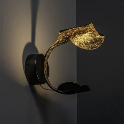 Straluma Luxe LED wandlamp zwart met goldleaf><noscript><img width=