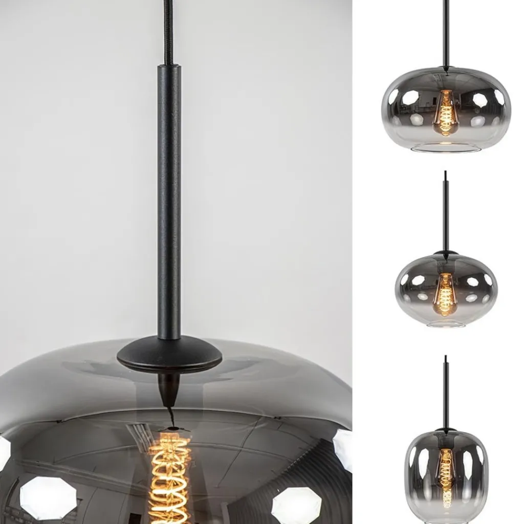Straluma Luxe 3-lichts hanglamp rond met smoke glazen kappen> Pendel Lampen|Woonkamerlampen