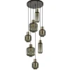 Straluma Luxe 7-lichts videlamp zwart/brons met smoke glas> Videverlichting|Pendel Lampen