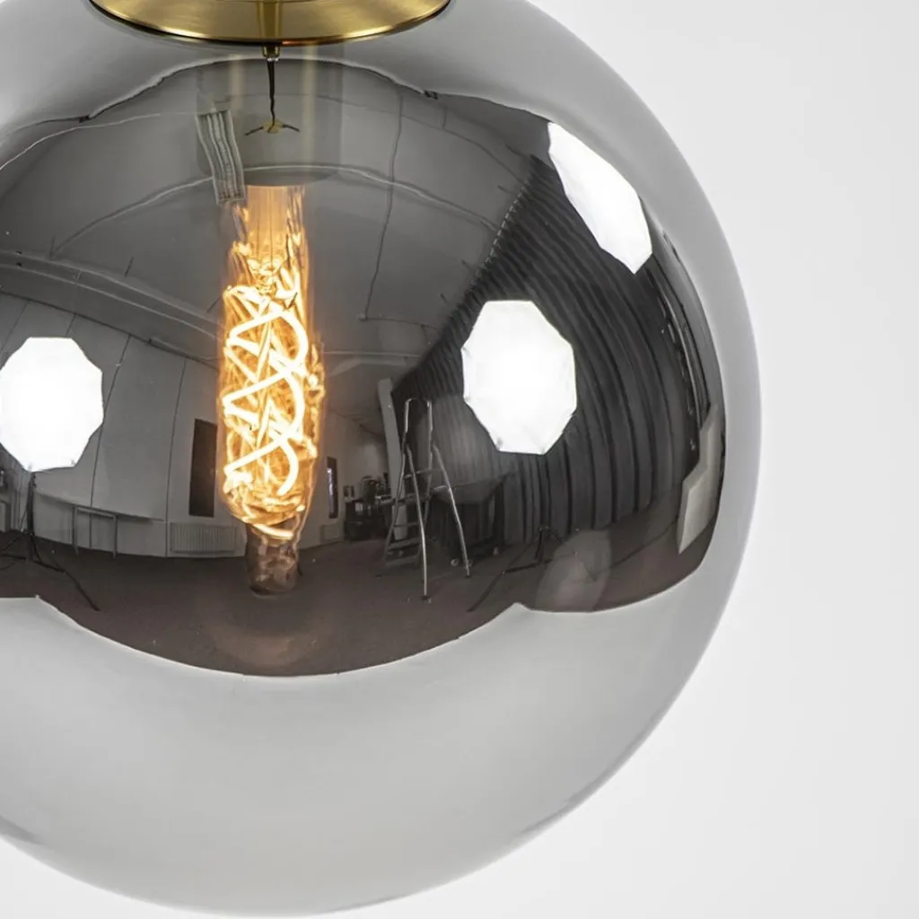 Straluma Luxe Light and Living hanglamp Medina brons met smoke glas> Light and Living|Woonkamerlampen