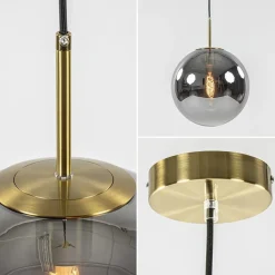 Straluma Luxe Light and Living hanglamp Medina brons met smoke glas><noscript><img width=
