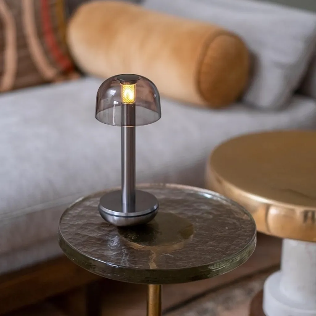 Straluma Luxe tafellamp op batterij dimbaar titanium/smoke> Tafellampen|Keukenverlichting