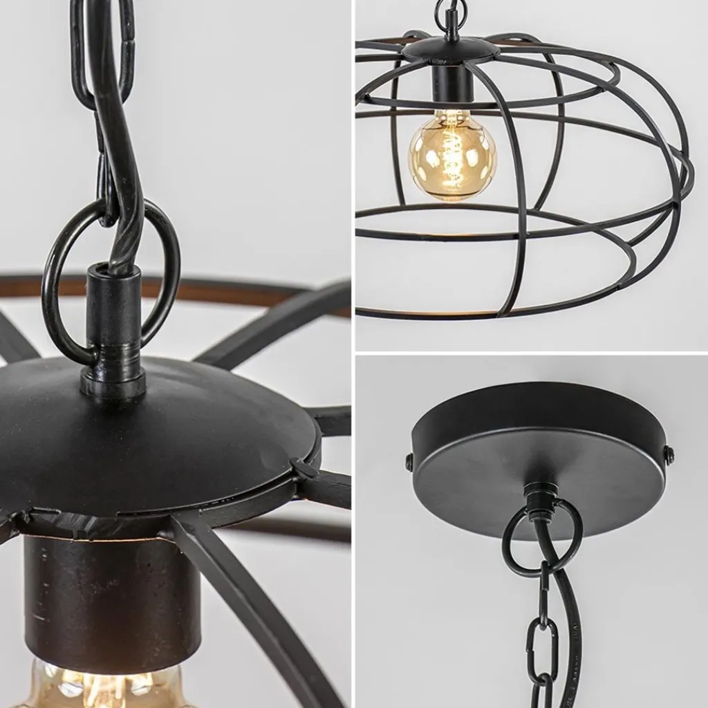 Straluma Mat zwart metalen hanglamp Imelda Light and Living> Eettafellampen|Light and Living