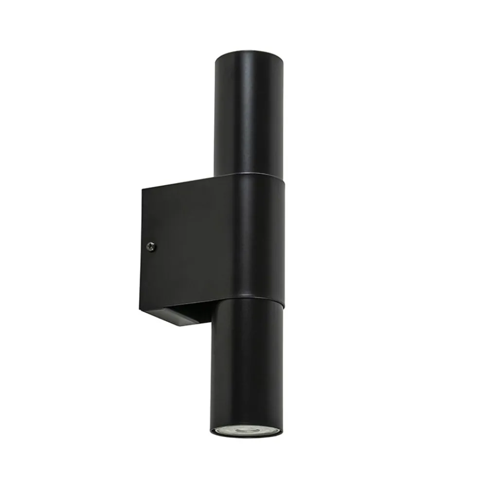 Straluma Mat zwarte cilinder wandlamp up+down> Eetkamerverlichting|Wandlampen