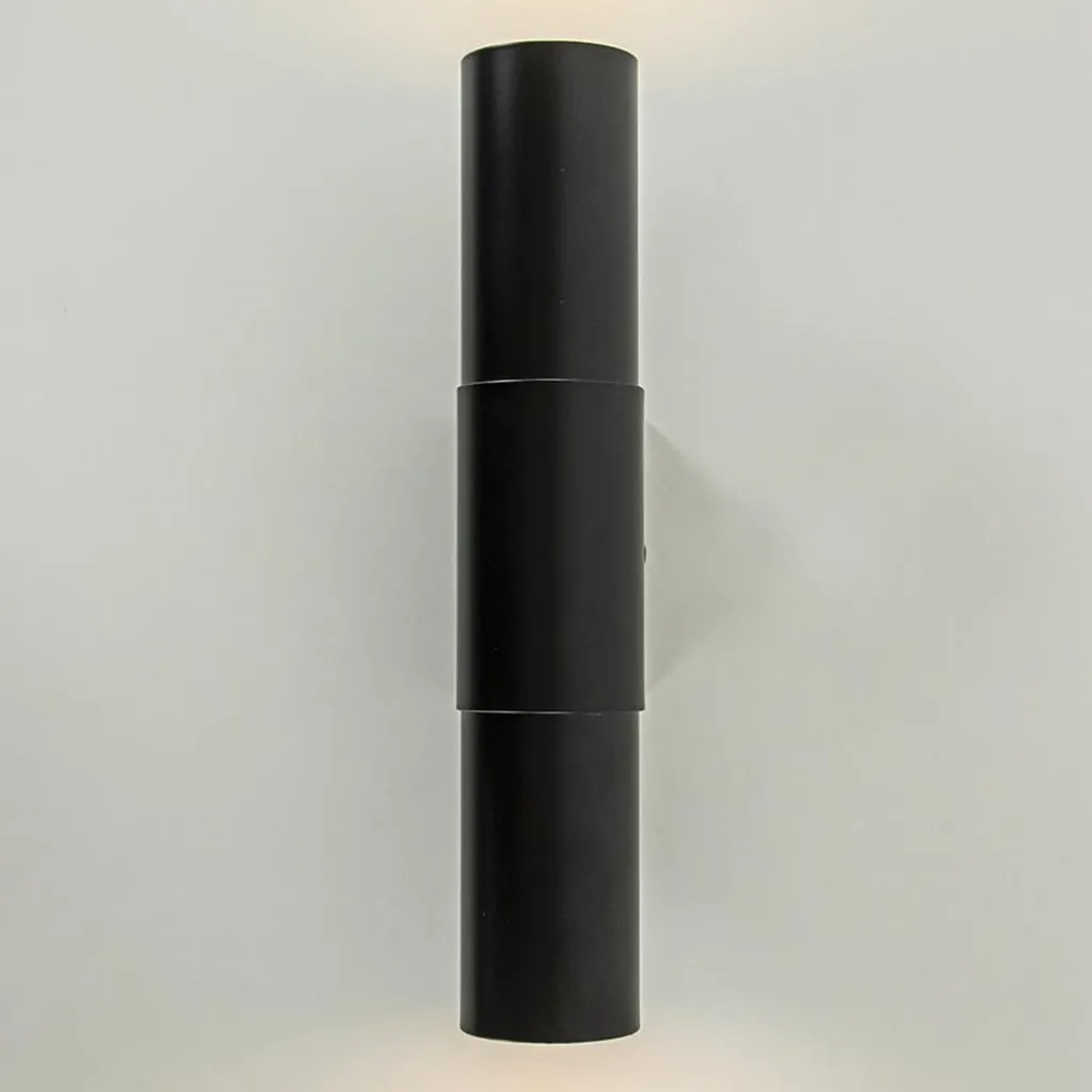 Straluma Mat zwarte cilinder wandlamp up+down> Eetkamerverlichting|Wandlampen