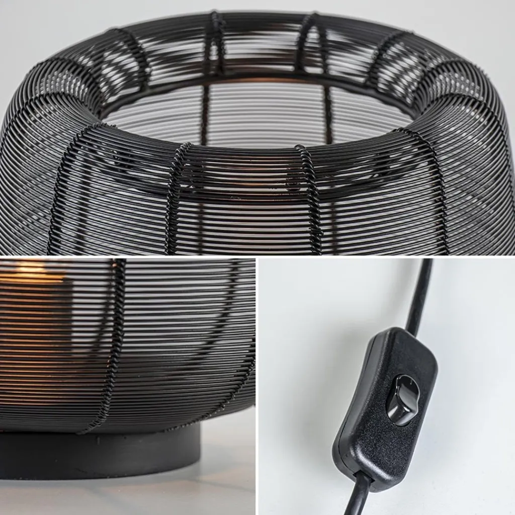 Straluma Mat zwarte draad tafellamp Adeta> Draadlampen|Light and Living