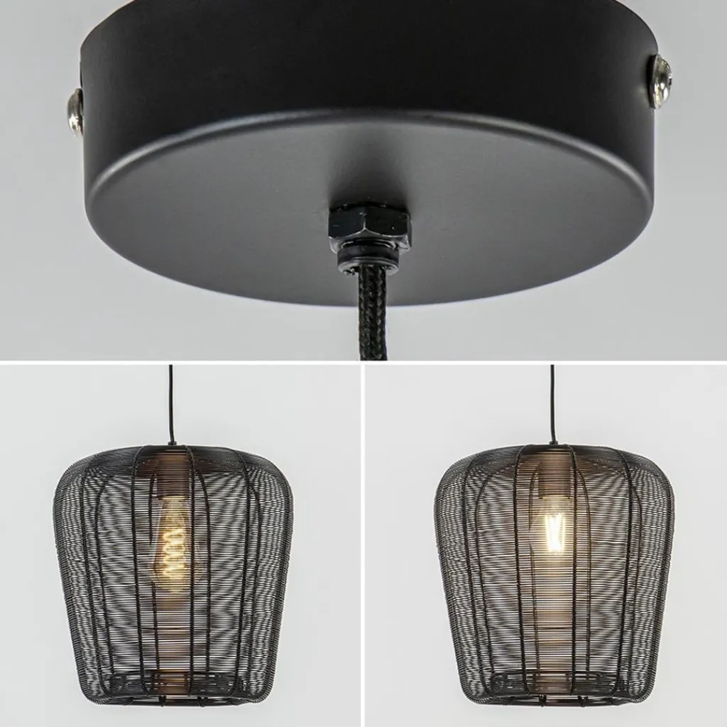 Straluma Mat zwarte hanglamp Adeta Light and Living> Draadlampen|Light and Living