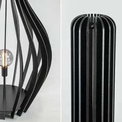 Straluma Mat zwarte houten vloerlamp kegel groot></noscript> Vloerlampen|Botanische Verlichting