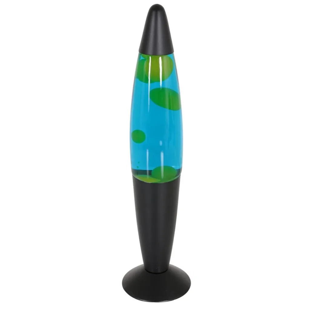 Straluma Mat zwarte lavalamp met blauw water en groene vlekken> Tienerkamerlampen|Kinderkamerverlichting