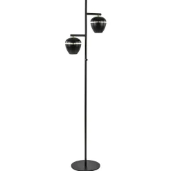 Straluma Mat zwarte 2-lichts vloerlamp met gouden accenten> Woonkamerlampen|Slaapkamerlampen