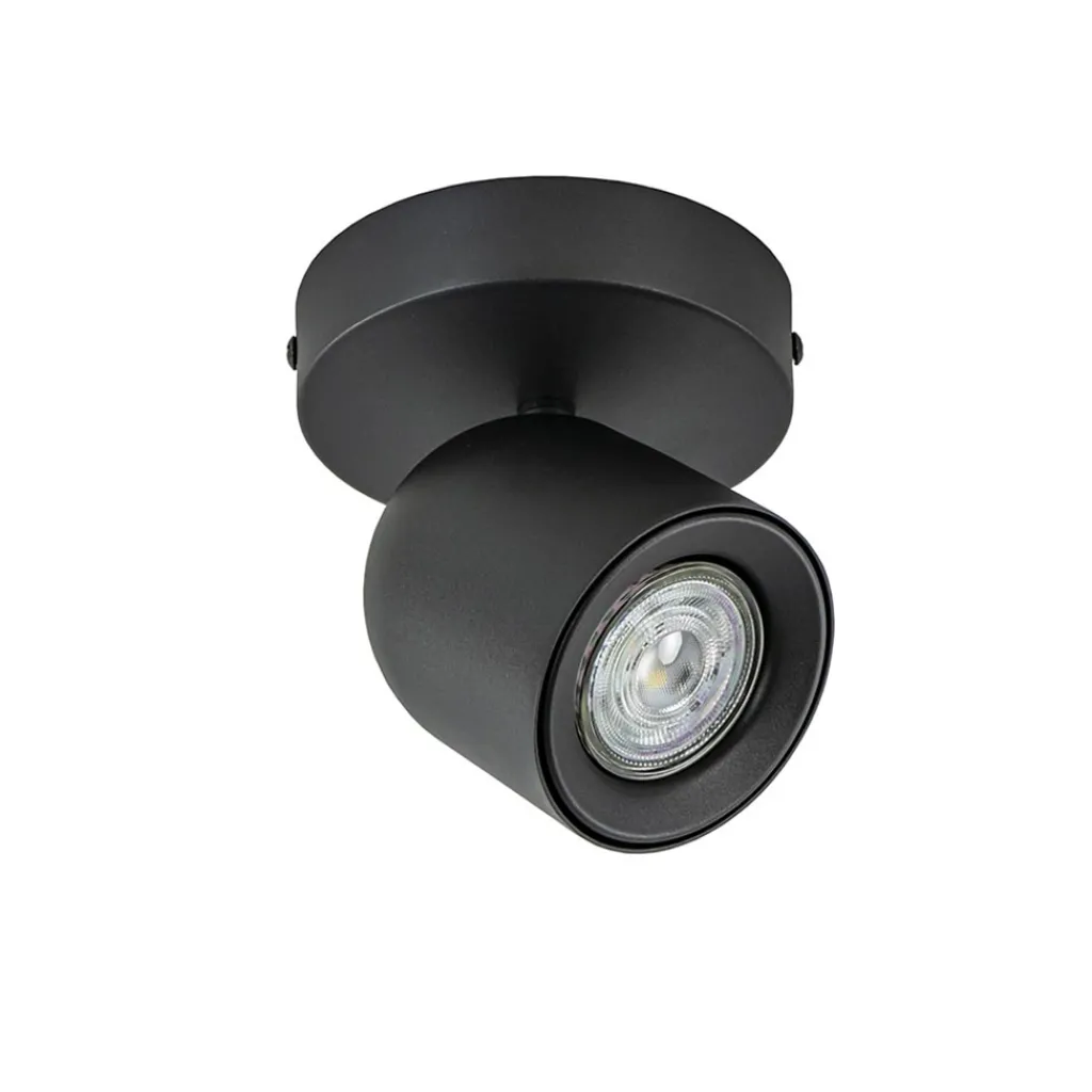 Straluma Mat zwarte opbouwspot 1-lichts verstelbaar> Plafondlampen|Opbouwspots