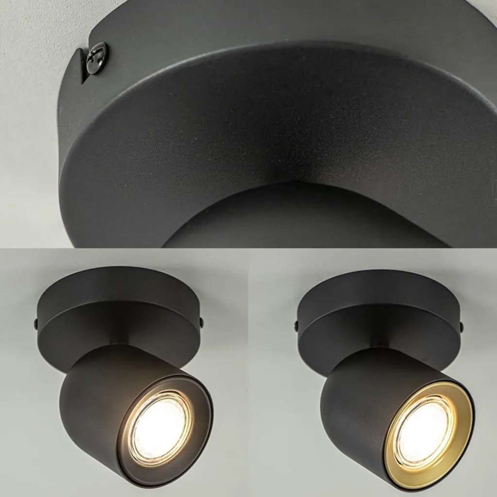 Straluma Mat zwarte opbouwspot 1-lichts verstelbaar> Plafondlampen|Opbouwspots