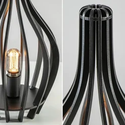 Straluma Mat zwarte tafellamp houten kegel></noscript> Tafellampen|Botanische Verlichting