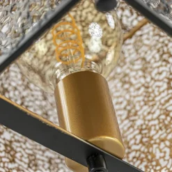 Straluma Mat zwarte tafellamp met goud vierkant></noscript> Tafellampen|Scandinavische Verlichting