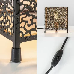 Straluma Mat zwarte tafellamp met goud vierkant></noscript> Tafellampen|Scandinavische Verlichting