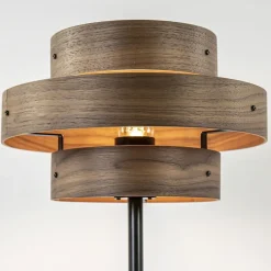 Straluma Mat zwarte tafellamp met walnoot houten kap></noscript> Woonkamerlampen|Slaapkamerlampen