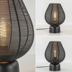 Straluma Mat zwarte tafellamp Suneko Light and Living></noscript> Tafellampen|Draadlampen