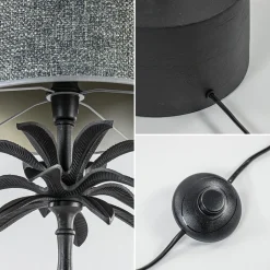 Straluma Mat zwarte vloerlamp Armata met palmbladeren></noscript> Vloerlampen|Lampenvoeten