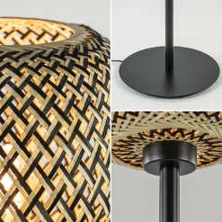 Straluma Mat zwarte vloerlamp met bamboe kap></noscript> Vloerlampen|Botanische Verlichting