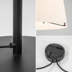 Straluma Mat zwarte vloerlamp met opaal glazen kap></noscript> Vloerlampen|Design Verlichting