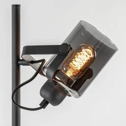 Straluma Mat zwarte vloerlamp met smoke/titanium glas><noscript><img width=