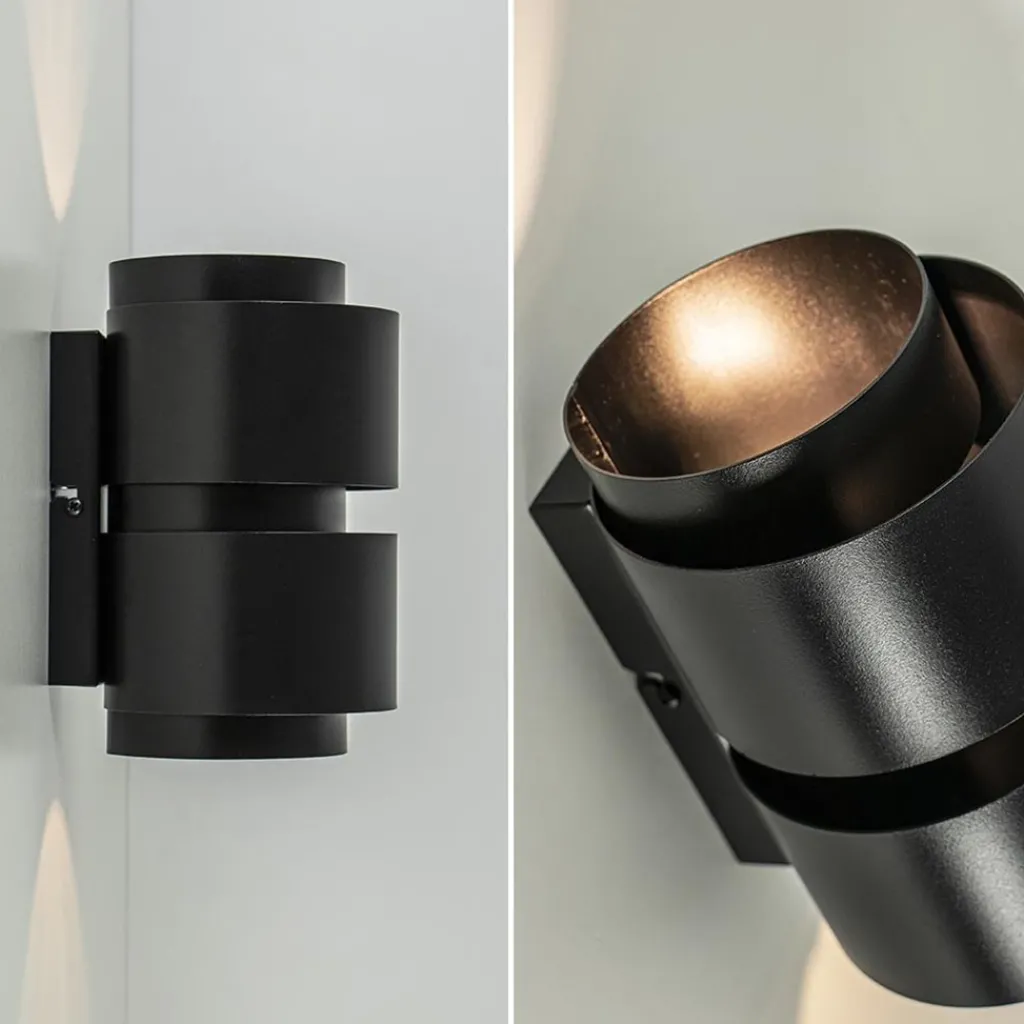 Straluma Mat zwarte wandlamp cilinder up+down G9> Eetkamerverlichting|Wandlampen