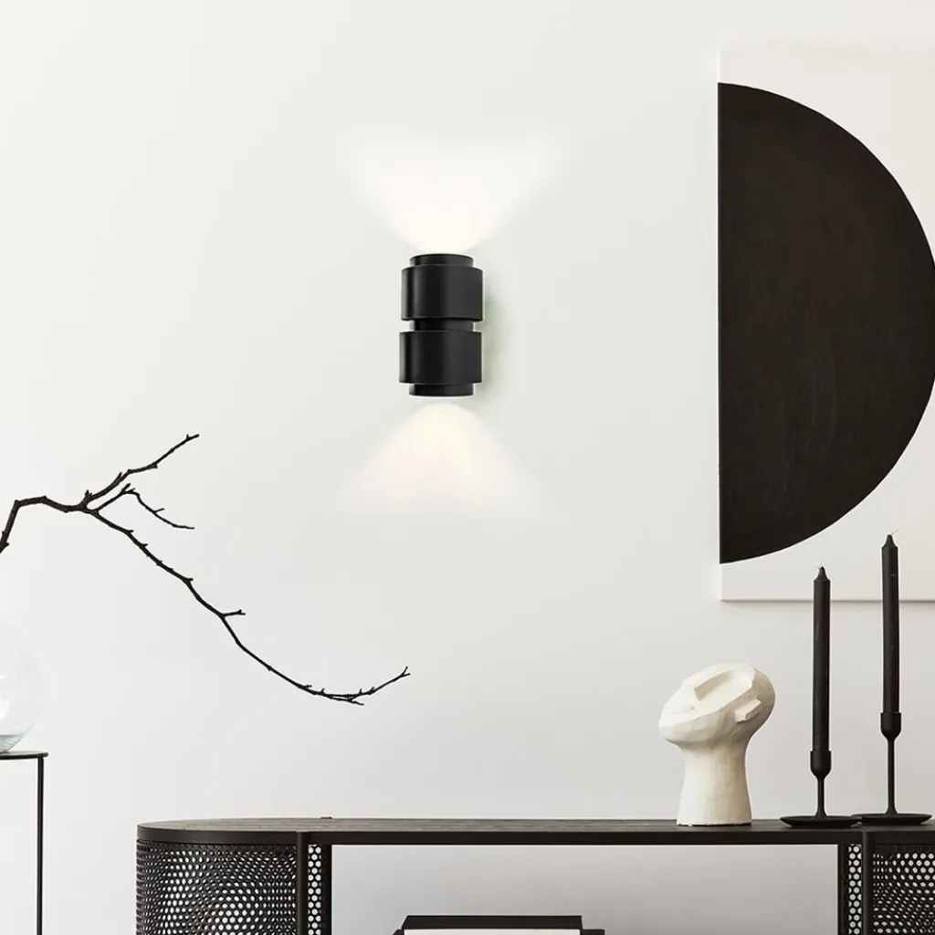 Straluma Mat zwarte wandlamp cilinder up+down G9> Eetkamerverlichting|Wandlampen