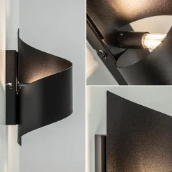 Straluma Mat zwarte wandlamp krul G9><noscript><img width=