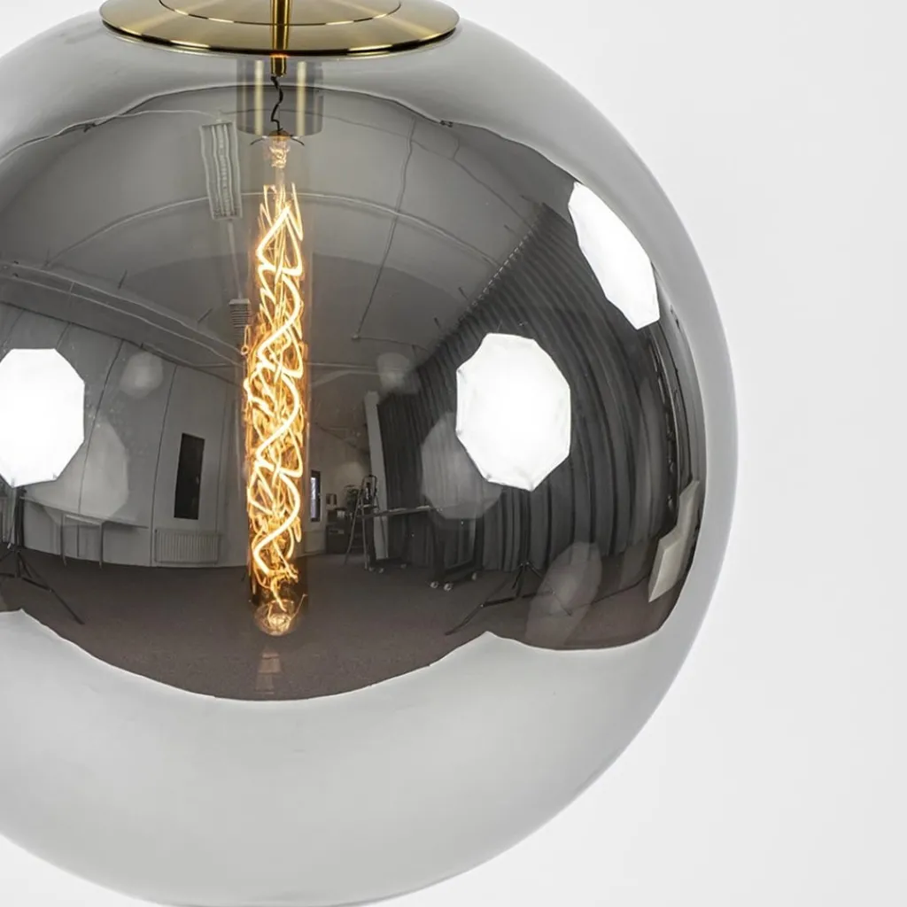 Straluma Medina hanglamp bol XL smoke glas met brons> Light and Living|Eetkamerverlichting