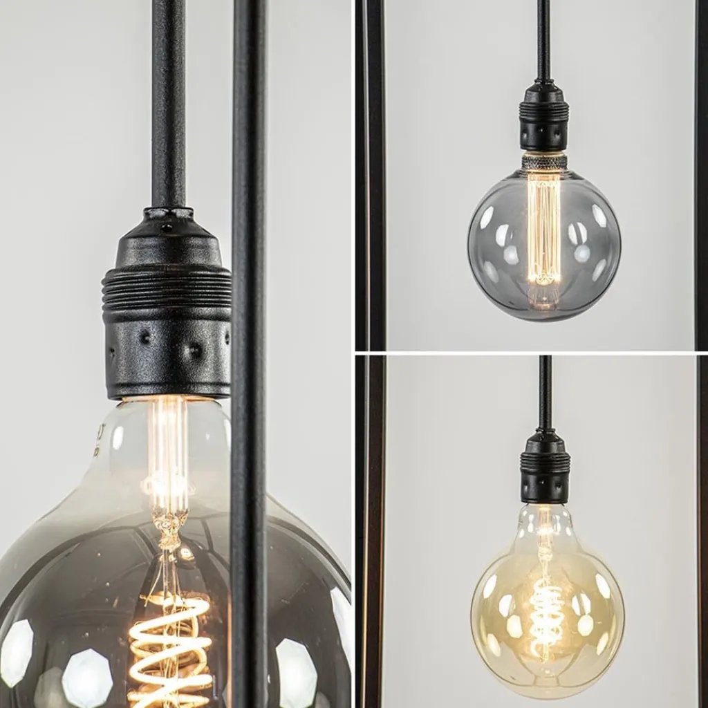 Straluma Metalen design vloerlamp zwart frame rechthoek> Vloerlampen|Design Verlichting