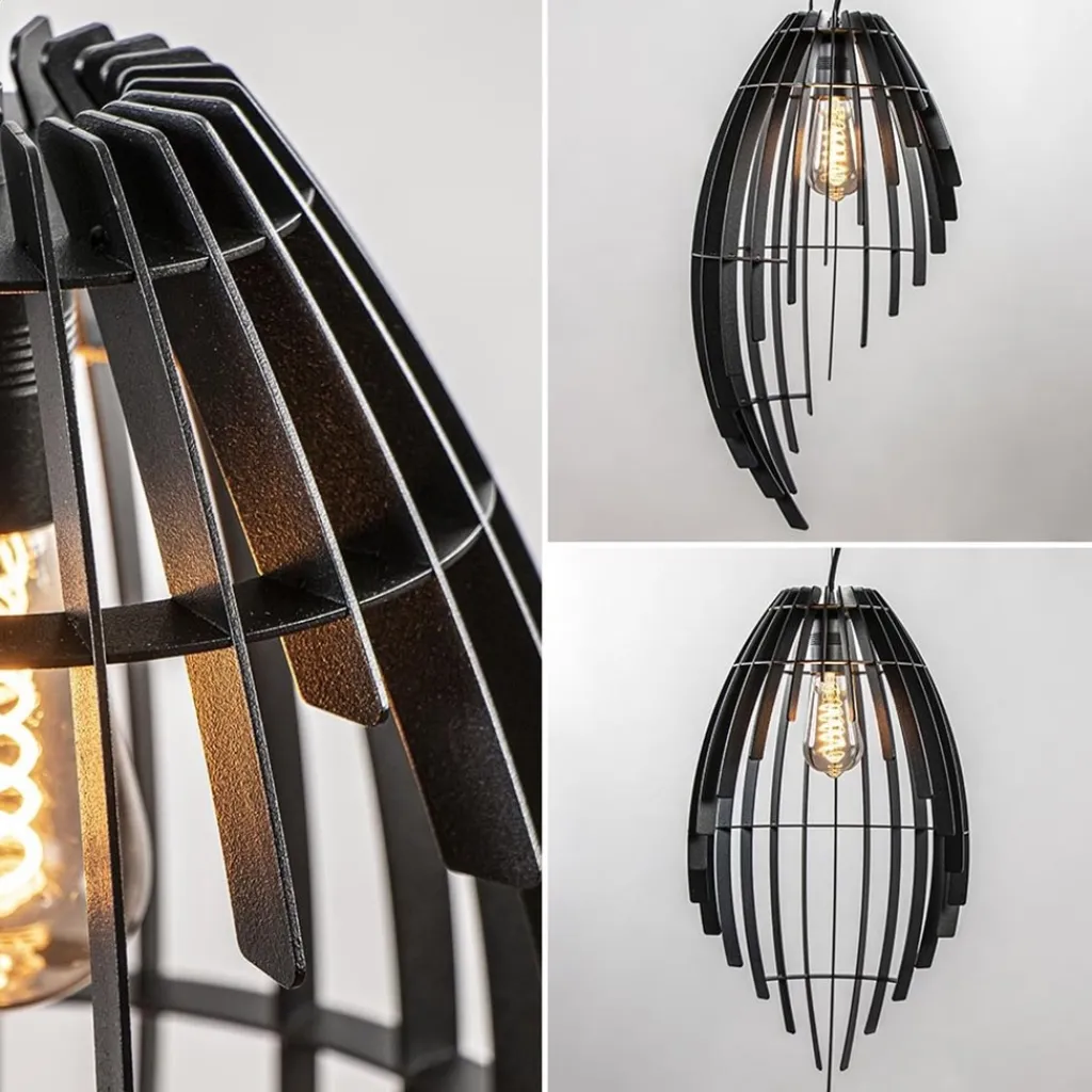 Straluma Metalen hanglamp mat zwart metaal> Eettafellampen|Eetkamerverlichting