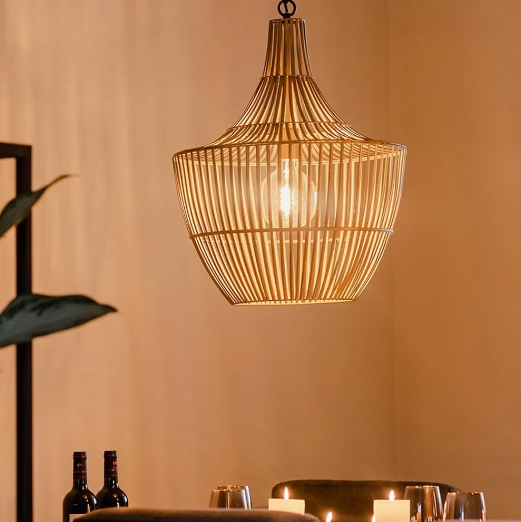 Straluma Metalen hanglamp Stella antiek brons met zwart> Eettafellampen|Light and Living