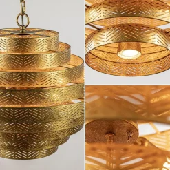 Straluma Metalen robuuste hanglamp ambachtelijk brons rond></noscript> Eettafellampen|Kantoorverlichting