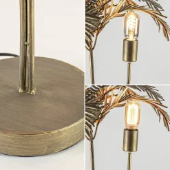 Straluma Metalen tafellamp Palm antiek brons Light and Living></noscript> Tafellampen|Light and Living