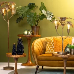 Straluma Metalen tafellamp Palm antiek brons Light and Living></noscript> Tafellampen|Light and Living