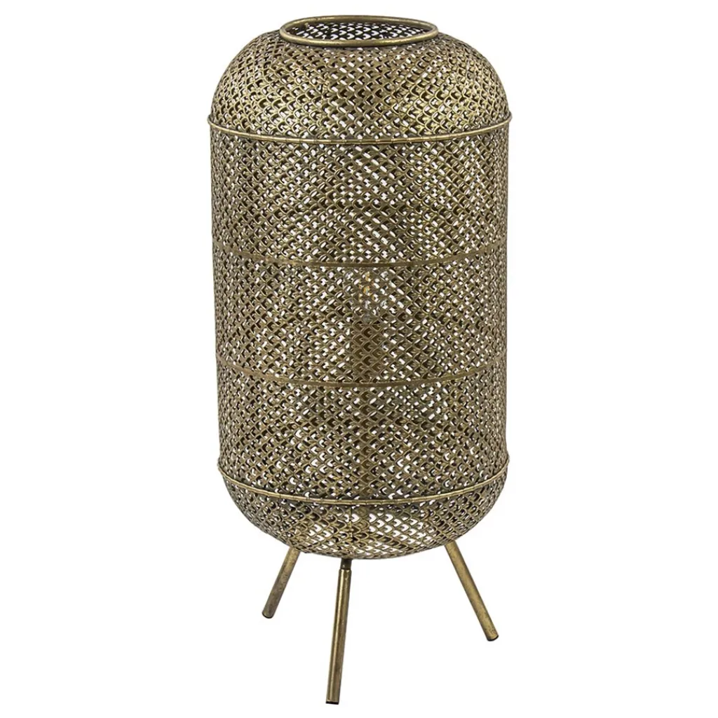 Straluma Metalen vloerlamp Oosterse lantaarn goud> Woonkamerlampen|Slaapkamerlampen