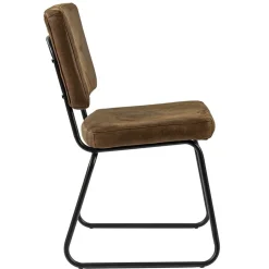 Straluma Micro lederen eetkamerstoel camel met zwart frame></noscript> Eetkamerstoelen