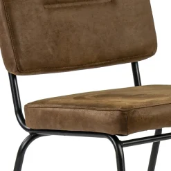 Straluma Micro lederen eetkamerstoel camel met zwart frame></noscript> Eetkamerstoelen