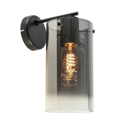 Straluma Modern klassieke wandlamp cilinder met smoke glas> Wandlampen|Klassieke Verlichting