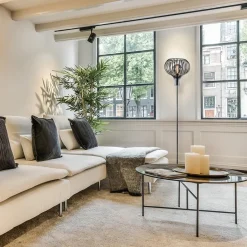 Straluma Modern landelijke vloerlamp mat zwart met draadkap><noscript><img width=