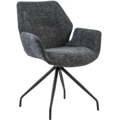Straluma Moderne armstoel donker grijs draaibaar met return-system> Eetkamerstoelen